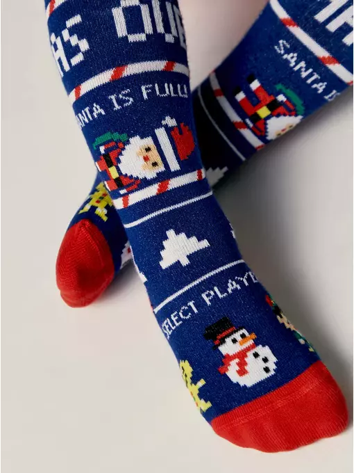 Новогодние детские колготки new year 668 синий, 21С-31СП, 104-110 (16), CONTE-KIDS,  - 2