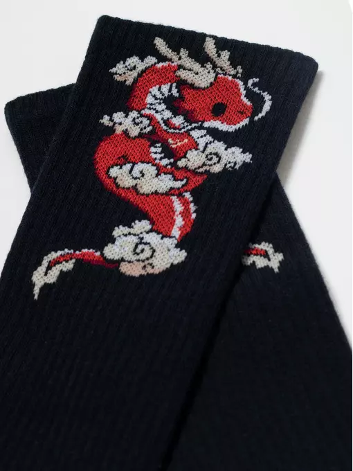 Удлиненные женские новогодние носки new year (удлиненные, люрекс) 553 темно-синий, 23С-63СП, 36-39 (23-25), CONTE ELEGANT,  - 2