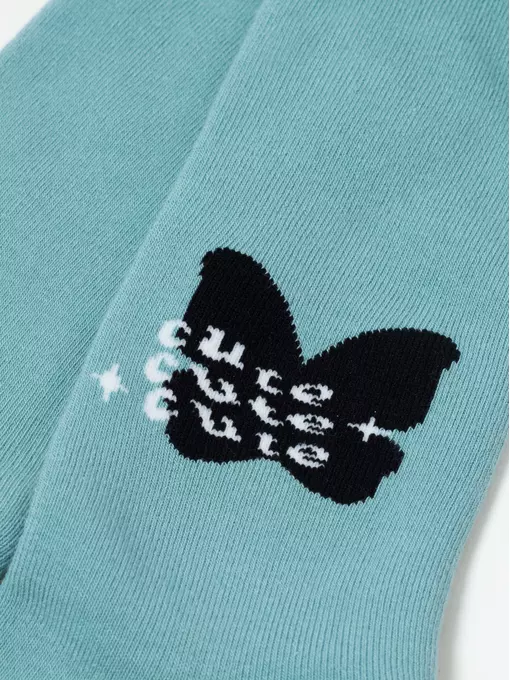 Теплые махровые детские колготки sof-tiki (махровые внутри) 651 серо-бирюзовый, 7С-38СП, 128-134 (20), CONTE-KIDS,  - 4