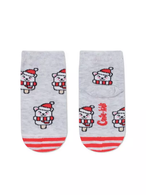 Носки детские новогодние new year 951 светло-серый, 21С-67СП, 13-14, CONTE-KIDS,  - 4