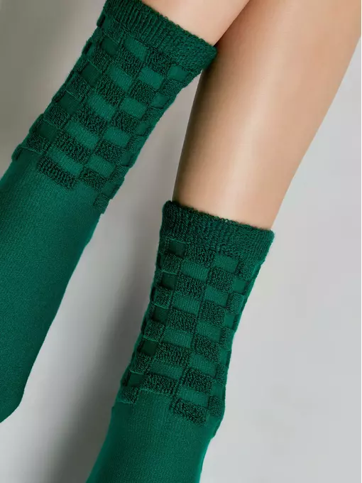 Махровые женские носки из хлопка comfort 550 зеленый, 23С-17СП, 36-37 (23), CONTE ELEGANT,  - 3