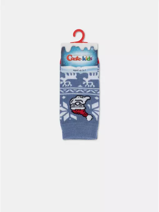 Новогодние детские носки для малышей new year 948 светлый джинс, 21С-64СП, 11-12, CONTE-KIDS,  - 2