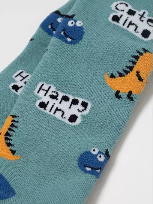 Теплые махровые детские колготки sof-tiki (махровые внутри) 656 серо-бирюзовый, 7С-38СП, 104-110 (16), CONTE-KIDS,  - 3