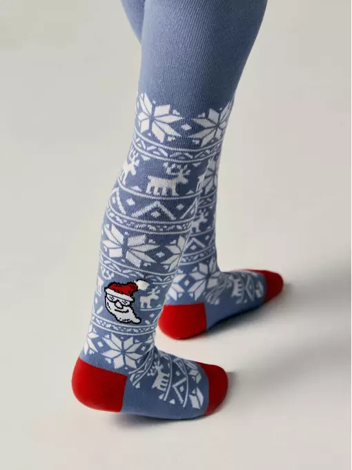 Колготки детские new year 666 светлый джинс, 23С-65СП, 104-110 (16), CONTE-KIDS,  - 3