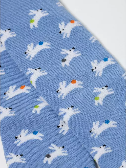 Теплые махровые детские колготки sof-tiki (махровые внутри) 643 голубой, 7С-38СП, 80-86 (14), CONTE-KIDS,  - 2