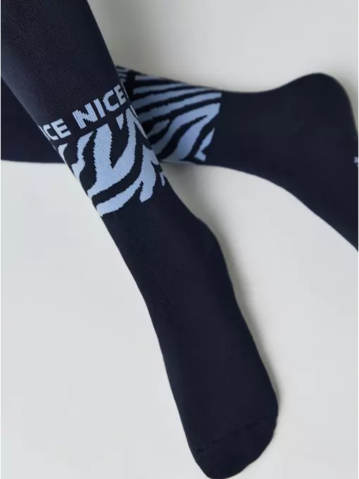 Колготки детские sof-tiki (махровые внутри) с рисунками 664 темно-синий, 7С-38СП, 140-146 (22), CONTE-KIDS,  - 3