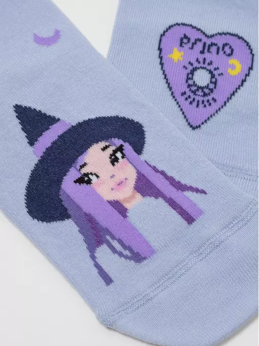 Хлопковые детские носки "веселые ножки" 943 бледно-фиолетовый, 17С-10СП, 22, CONTE-KIDS,  - 2