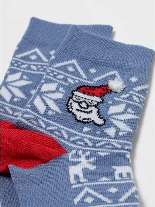 Носки детские новогодние new year 948 светлый джинс, 23С-49СП, 16-18, CONTE-KIDS,  - 2
