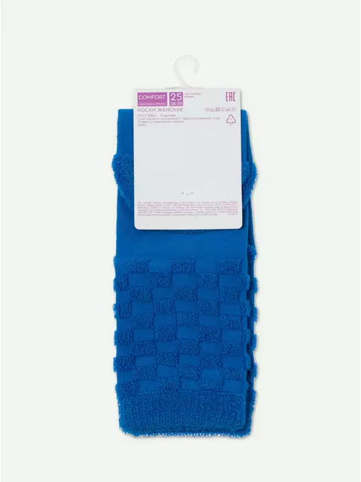 Махровые женские носки из хлопка с объемными рисунками conte comfort 550 синий, 23С-17СП, 38-39 (25), CONTE ELEGANT,  - 5