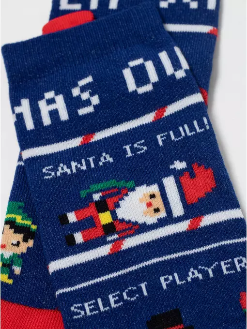 Новогодние детские носки new year 950 синий, 21С-67СП, 16-18, CONTE-KIDS,  - 4