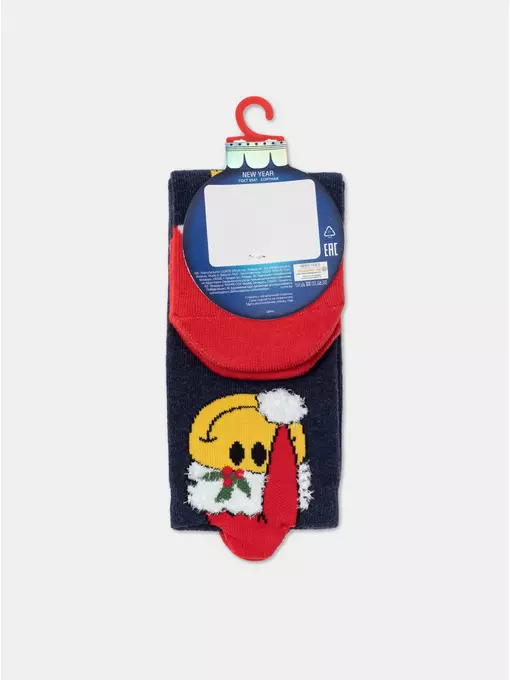 Носки детские новогодние new year (махровая стопа) 952 темно-синий, 23С-64СП, 16-18, CONTE-KIDS,  - 5
