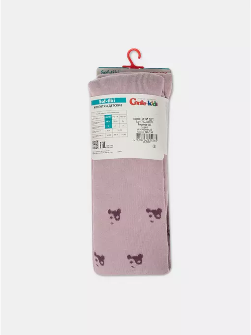 Теплые махровые детские колготки sof-tiki (махровые внутри) 652 пепельно-розовый, 7С-38СП, 128-134 (20), CONTE-KIDS,  - 4