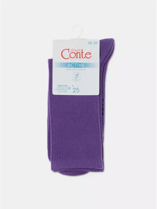 Удлиненные женские хлопковые носки active 000 фиолетовый, 20С-20СП, 36-37 (23), CONTE ELEGANT,  - 4