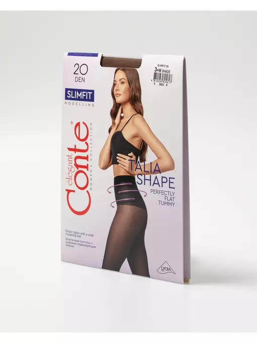 Колготки женские с моделирующим поясом conte slimfit 20 bronz, 23С-7СП, 2, CONTE ELEGANT,  - 5