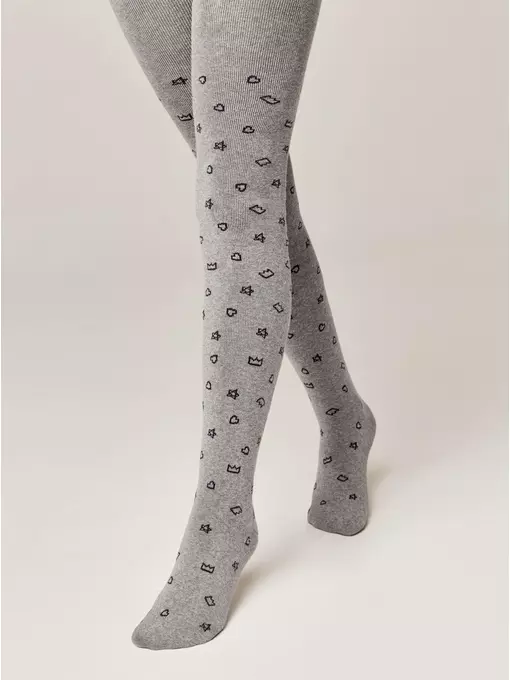 Теплые махровые детские колготки sof-tiki (махровые внутри) 653 серый, 7С-38СП, 140-146 (22), CONTE-KIDS,  - 2