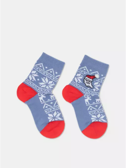 Новогодние детские носки new year 948 светлый джинс, 23С-49/1СП, 13-14, CONTE-KIDS,  - 4