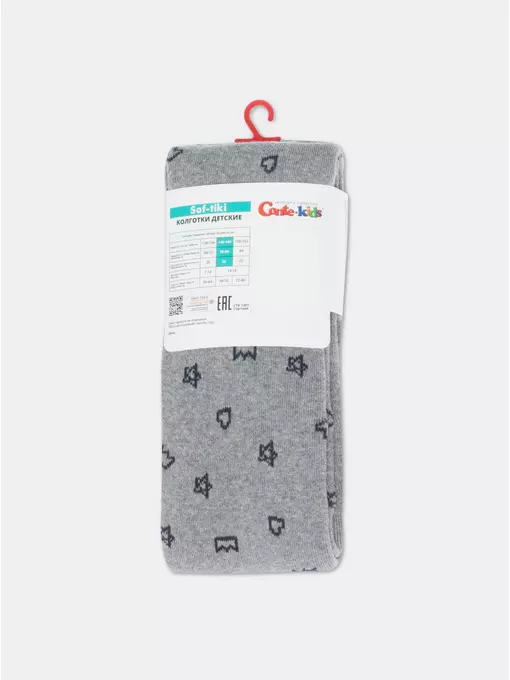 Теплые махровые детские колготки sof-tiki (махровые внутри) 653 серый, 7С-38СП, 140-146 (22), CONTE-KIDS,  - 7