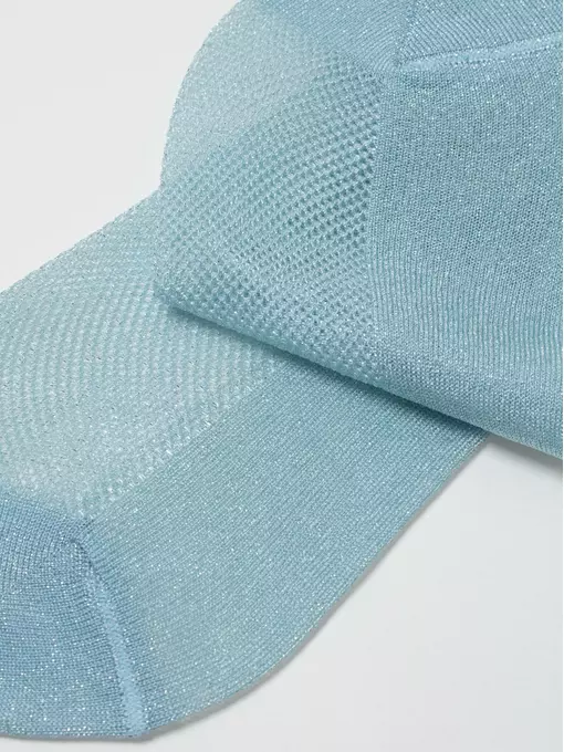 Ультракороткие носки из вискозы с ажурным переплетением active (ультракороткие, люрекс) 277 голубой, 21С-30СП, 38-39 (25), CONTE ELEGANT,  - 5