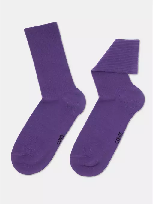 Удлиненные женские хлопковые носки active 000 фиолетовый, 20С-20СП, 36-37 (23), CONTE ELEGANT,  - 2