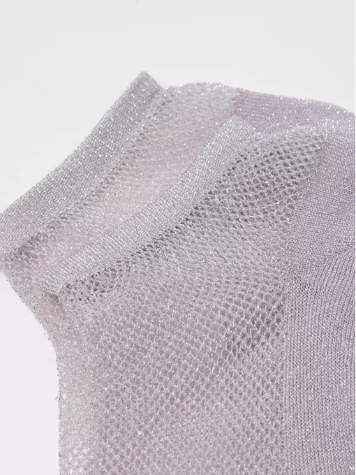 Ультракороткие носки из вискозы с ажурным переплетением active (ультракороткие, люрекс) 277 сиреневый, 21С-30СП, 36-37 (23), CONTE ELEGANT,  - 3