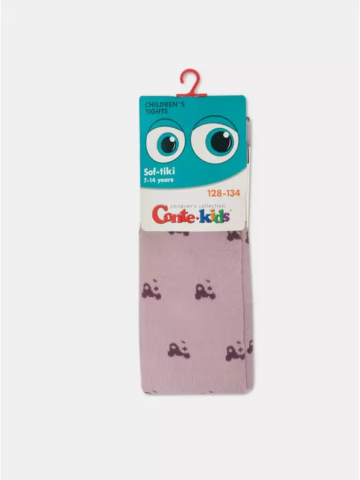 Теплые махровые детские колготки sof-tiki (махровые внутри) 652 пепельно-розовый, 7С-38СП, 128-134 (20), CONTE-KIDS,  - 3