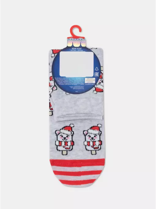Новогодние женские носки conte new year 951 светло-серый, 22С-26СП, 36-39 (23-25), CONTE ELEGANT,  - 4