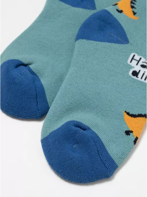 Теплые махровые детские колготки sof-tiki (махровые внутри) 656 серо-бирюзовый, 7С-38СП, 104-110 (16), CONTE-KIDS,  - 2