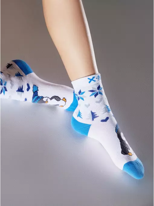 Новогодние детские носки new year 953 белый, 21С-67СП, 13-14, CONTE-KIDS,  - 2