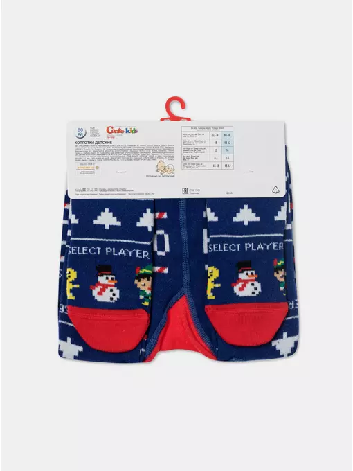 Новогодние детские колготки для малышей new year 668 синий, 21С-31/1СП, 80-86 (14), CONTE-KIDS,  - 8