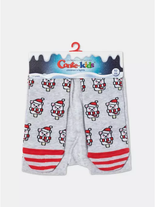 Новогодние детские колготки new year 669 светло-серый, 21С-31СП, 104-110 (16), CONTE-KIDS,  - 6