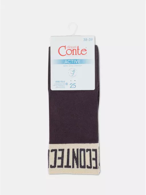 Носки женские вискозные (удлиненные) active 273 шоколадный, 21С-24/1СП, 36-37 (23), CONTE ELEGANT,  - 4