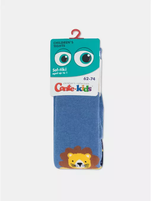 Теплые махровые детские колготки sof-tiki (махровые внутри) 655 светлый джинс, 7С-38СП, 80-86 (14), CONTE-KIDS,  - 3