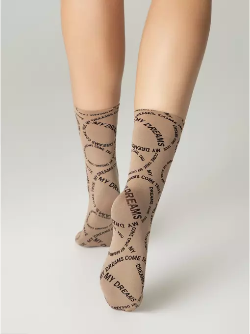 Плотные женские носки с вывязанным рисунком «my dreams» conte fantasy 23с-80сп nero-natural, 23С-80СП, 36-39 (23-25), CONTE ELEGANT,  - 4