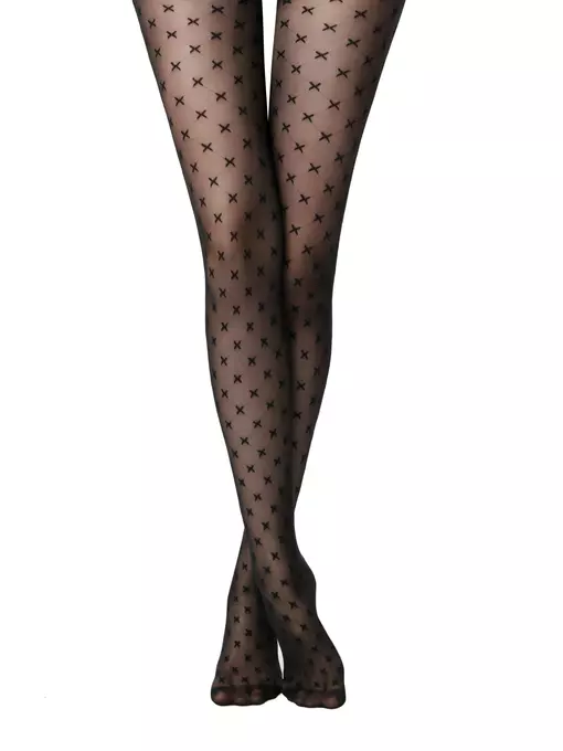 Колготки женские с рисунком «крестики» cross fantasy nero, 23С-69СП, 3, CONTE ELEGANT,  - 2