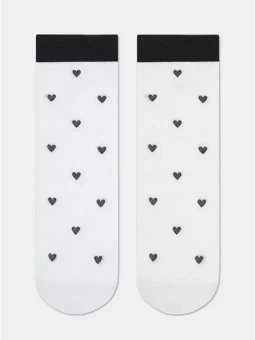 Носки женские с объемными рисунками «hearts» conte fantasy 23с-109сп silver-bianco, 23С-109СП, 36-39 (23-25), CONTE ELEGANT,  - 3