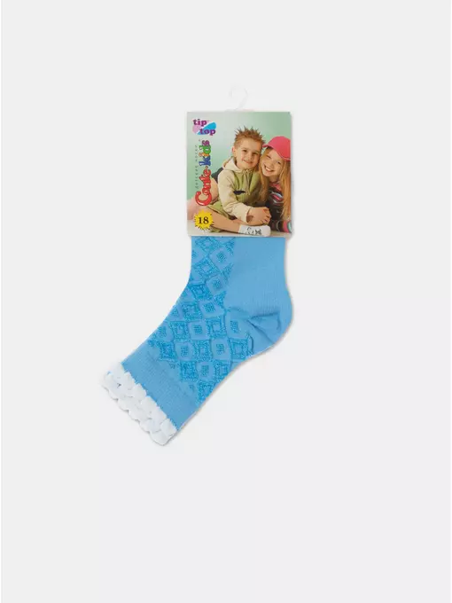 Носки детские conte-kids tip-top (вискоза, с резинкой "пикот") 144 голубой, 7С-28СП, 18, CONTE-KIDS,  - 3
