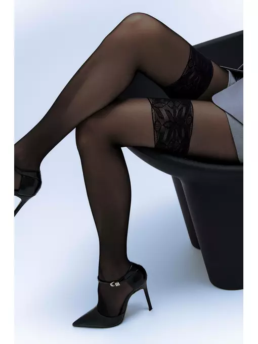 Колготки женские с имитацией ажурных чулок patricia fantasy nero, 23С-71СП, 4, CONTE ELEGANT,  - 2