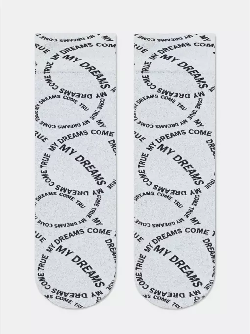 Плотные женские носки с вывязанным рисунком «my dreams» conte fantasy 23с-80сп nero-bianco, 23С-80СП, 36-39 (23-25), CONTE ELEGANT,  - 4