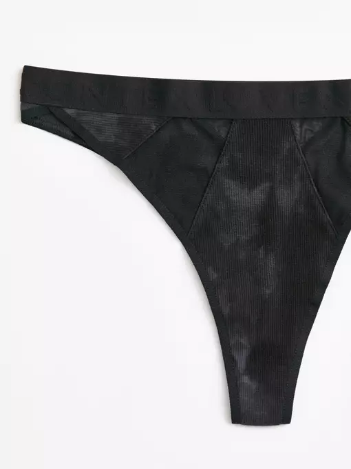 Трусы женские «бразилиана» из хлопка и эластичной сеточки rib with mesh lbr 2494 black tie dye, 22С-2507ТСП, 90/XS, CONTE ELEGANT,  - 8