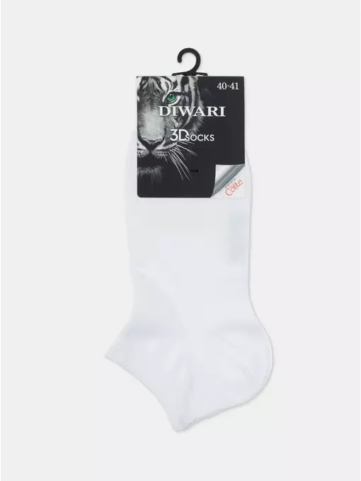 Короткие мужские однотонные носки diwari 3dsocks 000 белый, 23С-122СП, 40-41 (25), DIWARI,  - 5