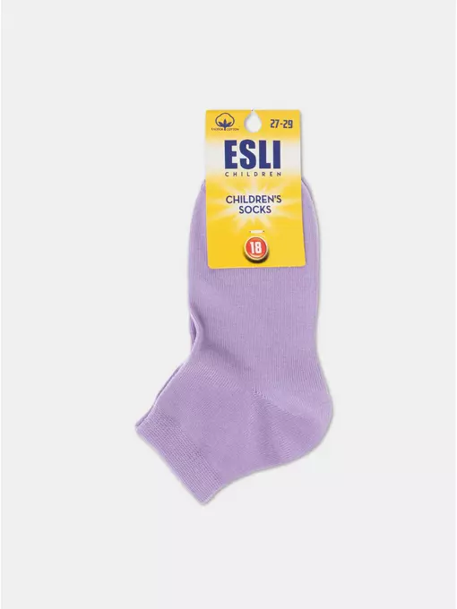 Носки детские короткие (однотонные) esli 000 сиреневый, 19С-143СПЕ, 16, ESLI,  - 3
