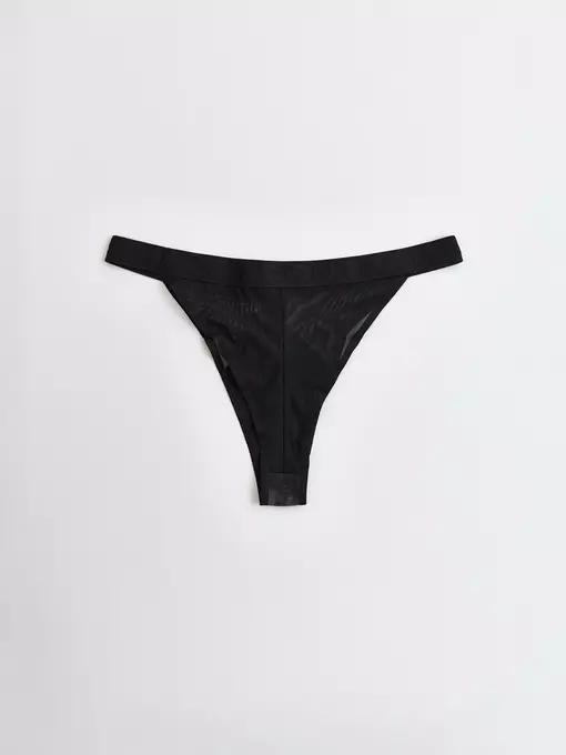 Трусы женские «танга» из хлопка и эластичной сеточки rib with mesh lta 2495 black tie dye, 22С-2508ТСП, 90/XS, CONTE ELEGANT,  - 5