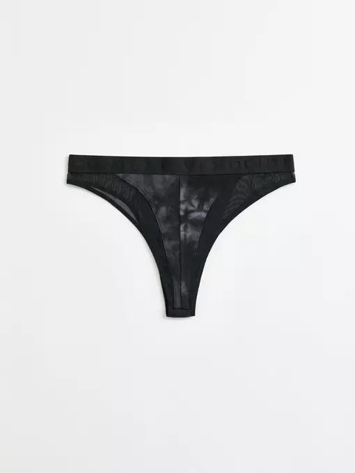 Трусы женские «бразилиана» из хлопка и эластичной сеточки rib with mesh lbr 2494 black tie dye, 22С-2507ТСП, 90/XS, CONTE ELEGANT,  - 7