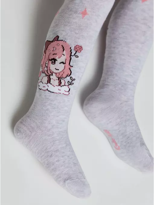 Колготки детские хлопковые tip-top 676 светло-серый, 4С-03СП, 92-98 (14), CONTE-KIDS,  - 2