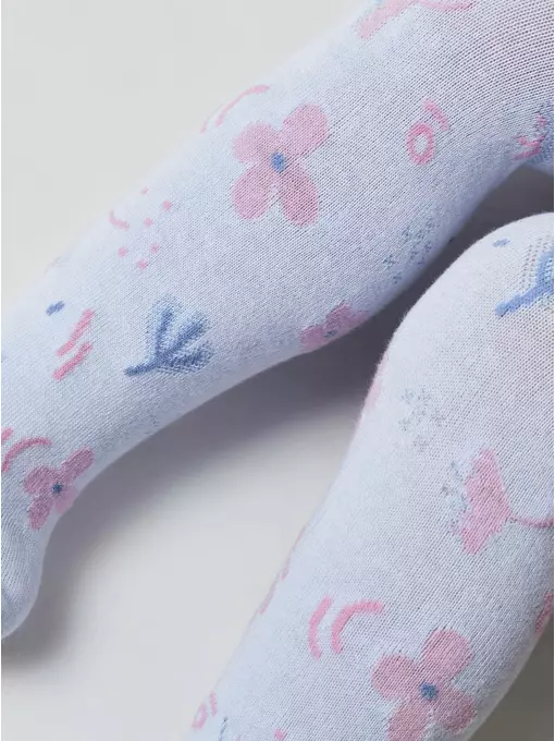 Колготки детские хлопковые tip-top 675 голубой, 4С-03СП, 92-98 (14), CONTE-KIDS,  - 2