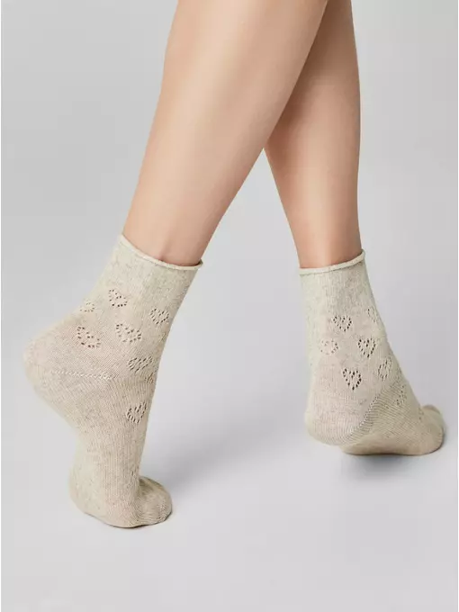 Носки женские (лен) classic 542 бежевый, 23С-5СП, 39-41 (25-27), CONTE ELEGANT,  - 3