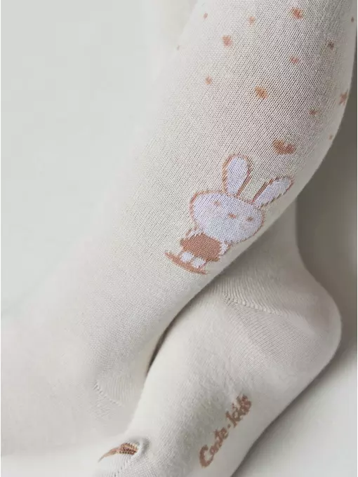 Колготки детские хлопковые tip-top 677 молочный, 4С-03СП, 92-98 (14), CONTE-KIDS,  - 2