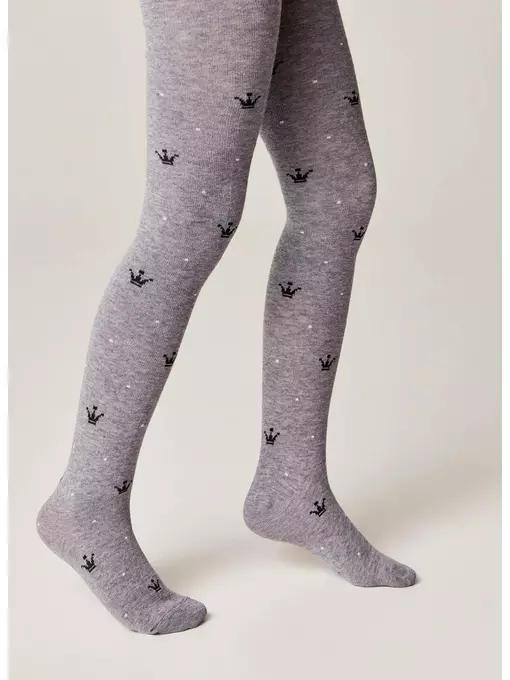 Колготки детские (рисунок) school 3280 брестские 1009 серый меланж, 14С3280, 128-134 (20), БРЕСТСКИЕ,  - 2