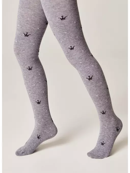 Колготки детские (рисунок) school 3280 брестские 1009 серый меланж, 14С3280, 128-134 (20), БРЕСТСКИЕ,  - 4