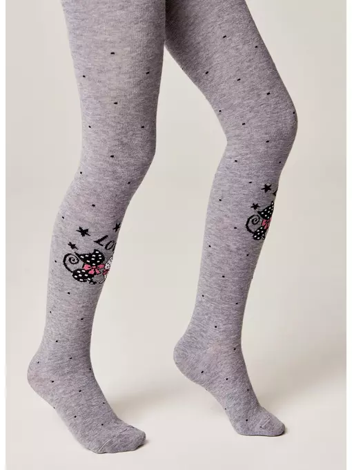 Колготки детские (рисунок) school​ 3280 брестские 1010 серый меланж, 14С3280, 128-134 (20), БРЕСТСКИЕ,  - 3